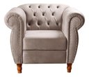 Ver imagem 1 de Sofá Nobreza Poltrona Chesterfield Vintage Retrô Clássico Veludo Capuccino