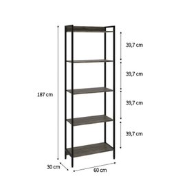 Estante para TV até 50 Polegadas Estante 5 Prateleiras Estilo Industrial Active Yescasa - 16