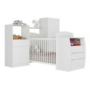 Ver imagem 1 de Quarto Infantil com Berço-Cômoda e Colchão Incluso Laura Multimóveis Branco