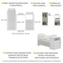 Ver imagem 4 de Quarto Infantil com Berço-Cômoda e Colchão Incluso Laura Multimóveis Branco