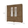 Guarda Roupa Sagitário 4 portas Castanho Wood Banana Bit - 5