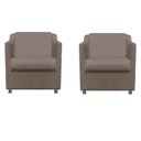 Ver imagem 1 de Kit 2 Poltronas Decorativa Tilla Suede Capuccino Twdecora