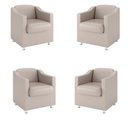 Ver imagem 1 de Kit 4 Poltronas para Recepção Clínica Médica - Balaqui Decor Cor:Bege