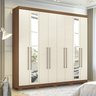 Guarda Roupa Casal 8 Portas 4 Gavetas Master Vip com Espelhos e Pés - 2