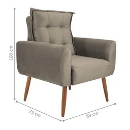 Jogo de Poltronas Decorativas Park Veludo Cappuccino - 5