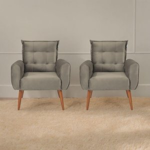 Jogo de Poltronas Decorativas Park Veludo Cappuccino