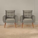 Ver imagem 1 de Jogo de Poltronas Decorativas Park Veludo Cappuccino