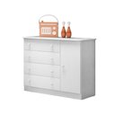 Ver imagem 5 de Comoda Sapateira Infantil 1 Porta e 4 Gavetas Brilhar Q01 Branco - Amarena Móveis