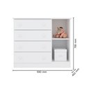 Ver imagem 4 de Comoda Sapateira Infantil 1 Porta e 4 Gavetas Brilhar Q01 Branco - Amarena Móveis