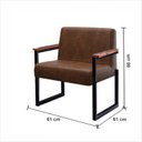 Ver imagem 4 de Kit 3 Peças com 1 Sofá 2 Lugares e 2 Poltronas Corino Industrial Niterói Marrom