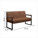 Ver imagem 3 de Kit 3 Peças com 1 Sofá 2 Lugares e 2 Poltronas Corino Industrial Niterói Marrom