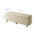 Ver imagem 5 de Baú Sapateira Estofada Casal 140 Cm Marte Veludo Bege - Skybox