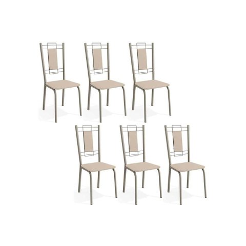 Cadeira Sala de Jantar Florença 2c005nk Aço Kit 6 Un Niquel/nude 16 - Kappesberg