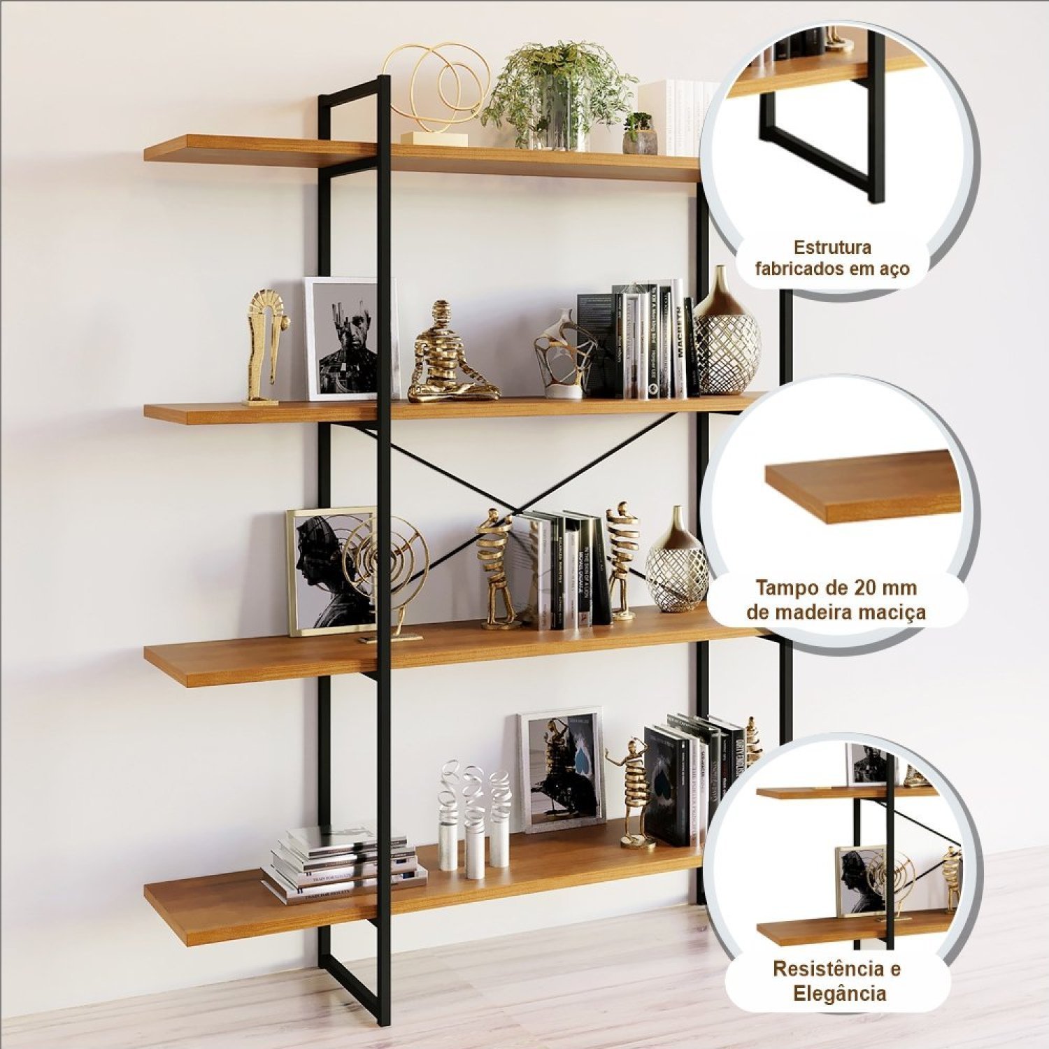 Estante 4 Prateleiras Industrial 170cmx150cm Málaga - 3