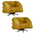 Ver imagem 1 de Kit 2 Poltrona Decorativa Micheli Giratória e Balanço Veludo