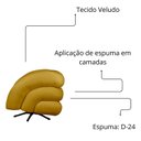 Ver imagem 4 de Kit 2 Poltrona Decorativa Micheli Giratória e Balanço Veludo