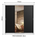 Ver imagem 4 de Guarda Roupa Casal Madesa Lyon 3 Portas de Correr com Espelho 2 Gavetas