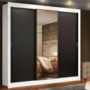 Ver imagem 1 de Guarda Roupa Casal Madesa Lyon 3 Portas de Correr com Espelho 2 Gavetas