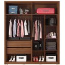 Ver imagem 2 de Guarda Roupa Solteiro 4 Portas 2 Gavetas Liz Marrom/Havana/Off White