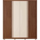 Ver imagem 3 de Guarda Roupa Solteiro 4 Portas 2 Gavetas Liz Marrom/Havana/Off White