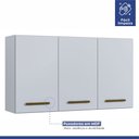 Ver imagem 3 de Cozinha Completa 14 Portas 3 Gavetas Atenas Kaiki Moveis Branco
