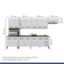Ver imagem 2 de Cozinha Completa 14 Portas 3 Gavetas Atenas Kaiki Moveis Branco