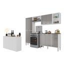 Ver imagem 2 de Cozinha Completa c/ Buffet/Aparador Siena Multimóveis MP2041 Branca/Lacca Fumê