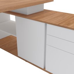Mesa para Escritório Diretor em L 3 Gavetas 1 Porta Spring Yescasa - 12