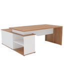 Ver imagem 7 de Escrivaninha Mesa Escritório Diretor em L Spring 3 Gavetas 1 Porta 180cm Yescasa Itapuã E Branco