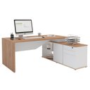 Ver imagem 4 de Escrivaninha Mesa Escritório Diretor em L Spring 3 Gavetas 1 Porta 180cm Yescasa Itapuã E Branco