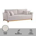 Ver imagem 3 de Sofá Brasil 3 Lugares Fixo 160cm Branco Linho Meu Sofá Online A302