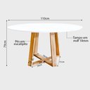 Ver imagem 3 de Mesa Jantar Eames Eiffel Redonda 110cm Lívia Base Madeira Maciça - Branca