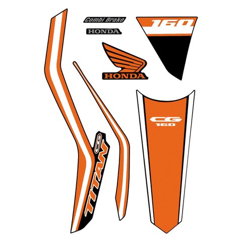 Kit Adesivo Faixa Protetor Cg Titan 160 Laranja Ano 2018 a 2021 Cobra Motoparts