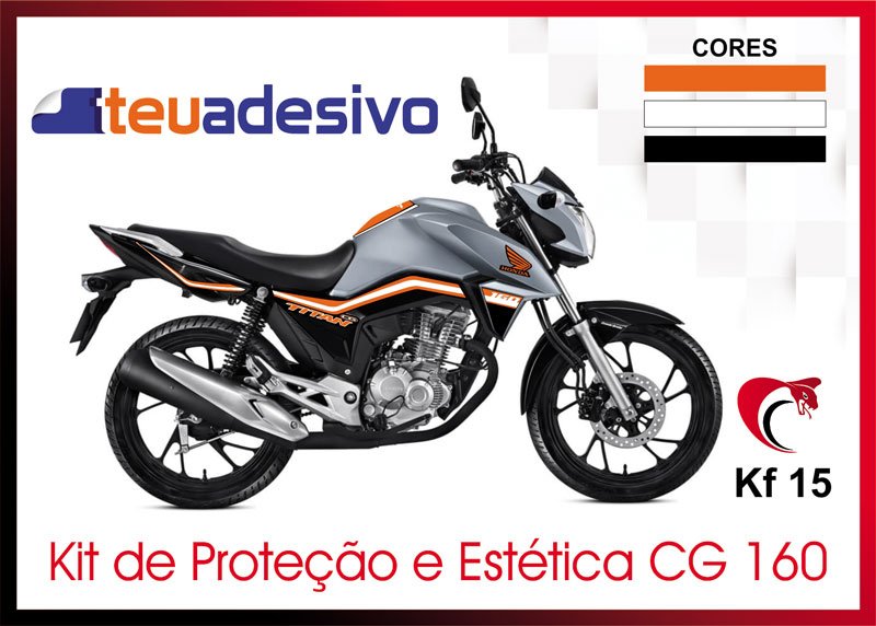 Kit Adesivo Faixa Protetor Cg Titan 160 Laranja Ano 2018 a 2021 Cobra Motoparts - 3