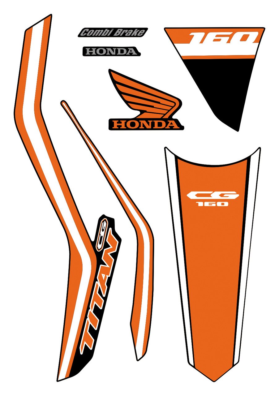 Kit Adesivo Faixa Protetor Cg Titan 160 Laranja Ano 2018 a 2021 Cobra Motoparts