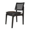 Cadeira de Madeira Vik Preta Encosto Tela Sextavada Assento Estofado - 1