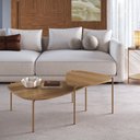 Ver imagem 5 de Mesa de Centro Orgânica Pé Metal Complementos Marrom Hanover/Dourado
