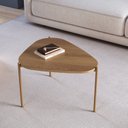 Ver imagem 1 de Mesa de Centro Orgânica Pé Metal Complementos Marrom Hanover/Dourado