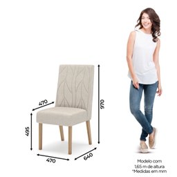 Conjunto Sala de Jantar Tampo MDF/Vidro 8 Cadeiras Mira - 4
