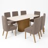 Conjunto Sala de Jantar Tampo MDF/Vidro 8 Cadeiras Mira - 2