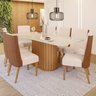 Conjunto Sala de Jantar Tampo Mdf/Vidro 8 Cadeiras Geovana - 1