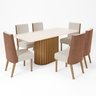 Conjunto Sala de Jantar Tampo Mdf/Vidro 6 Cadeiras Geovana - 2