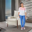 Ver imagem 5 de Poltrona Decorativa com Pés em Madeira Maciça 80cm Bella
