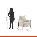 Ver imagem 3 de Poltrona Decorativa com Pés em Madeira Maciça 80cm Bella