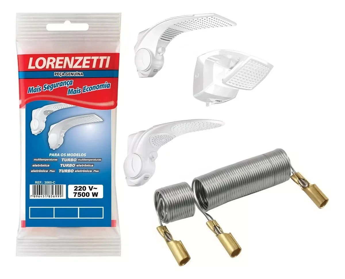 Ver imagem 2 de Resistência Duo Shower/ Quadra/ Futura 220v 7500w Lorenzetti