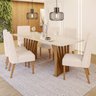 Conjunto Sala de Jantar Mesa Tampo MDF/Vidro com 6 Cadeiras Joana - 1