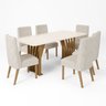 Conjunto Sala de Jantar Mesa Tampo MDF/Vidro com 6 Cadeiras Joana - 2