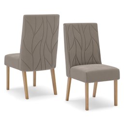 Conjunto Sala de Jantar Mesa Tampo MDF/Vidro com 6 Cadeiras Joana - 6