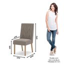 Ver imagem 4 de Conjunto Sala de Jantar Mesa Tampo MDF/Vidro com 6 Cadeiras Joana Marrom/Nature/Off White/Amêndoa
