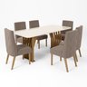 Conjunto Sala de Jantar Mesa Tampo MDF/Vidro com 6 Cadeiras Joana - 2